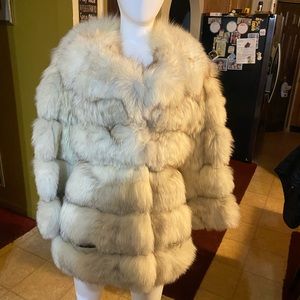 OC by Oleg Cassini Cream Fur Coat